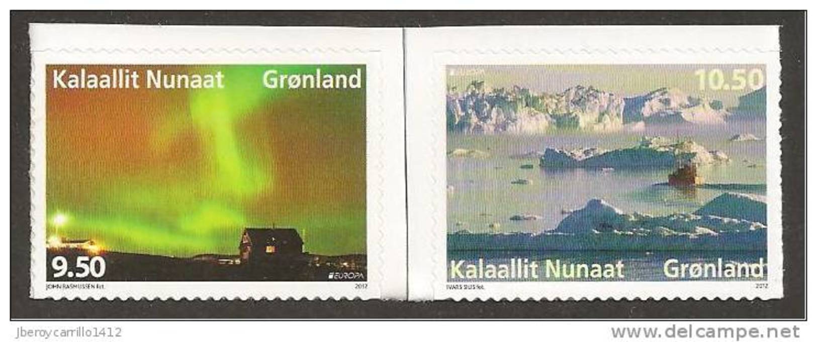 GROENLANDIA // GREENLAND -  EUROPA 2012 -TEMA ANUAL " VISITE GROENLANDIA ".- SERIE De 2 V. Del CARNET - 2012