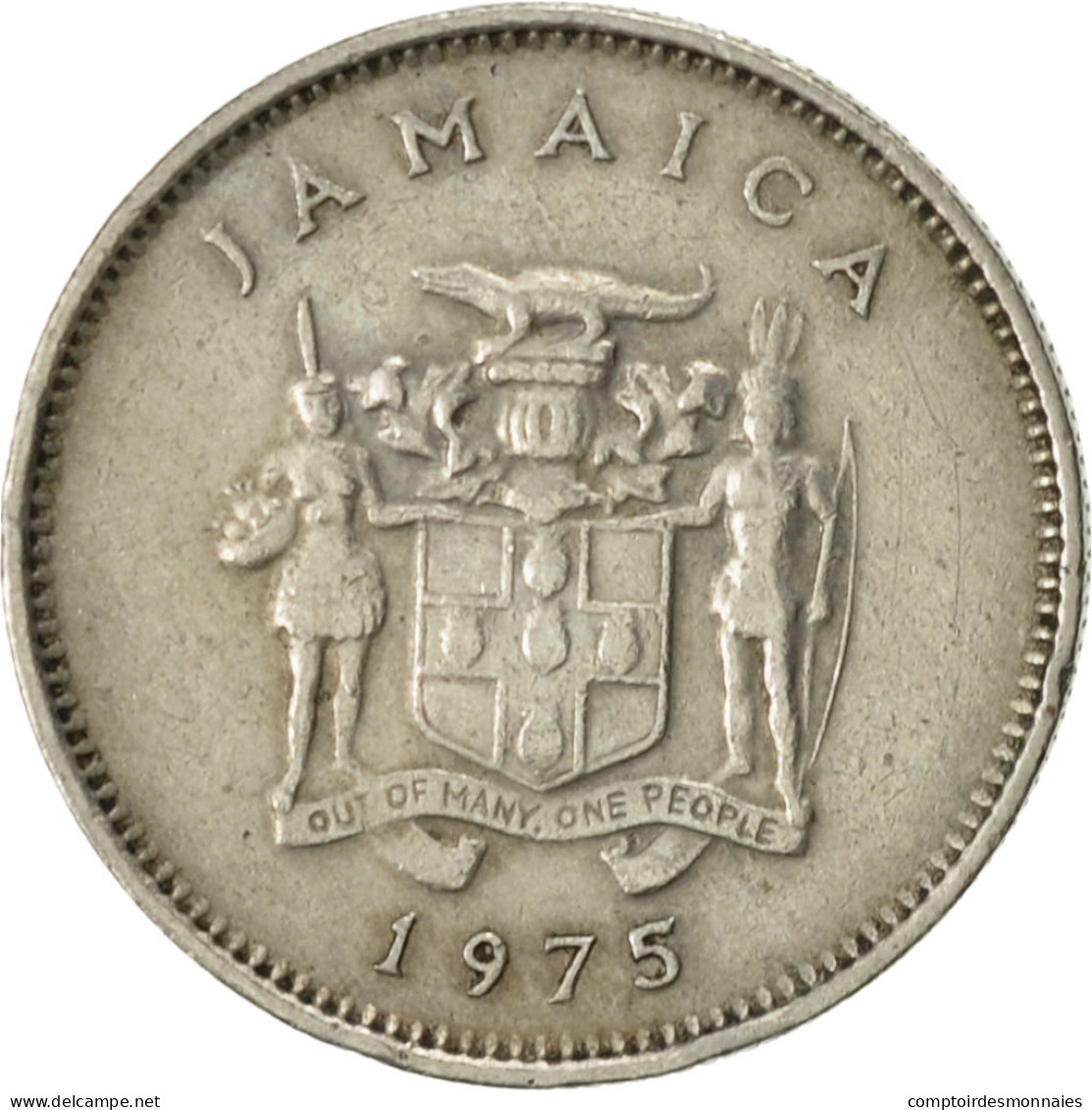 Monnaie, Jamaica, Elizabeth II, 5 Cents, 1975, Franklin Mint, TTB - Jamaica