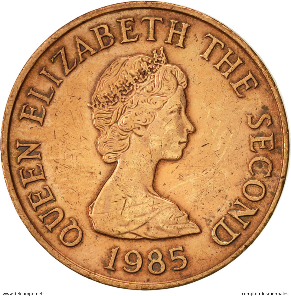 Monnaie, Jersey, Elizabeth II, 2 Pence, 1985, TTB+, Bronze, KM:55 - Jersey