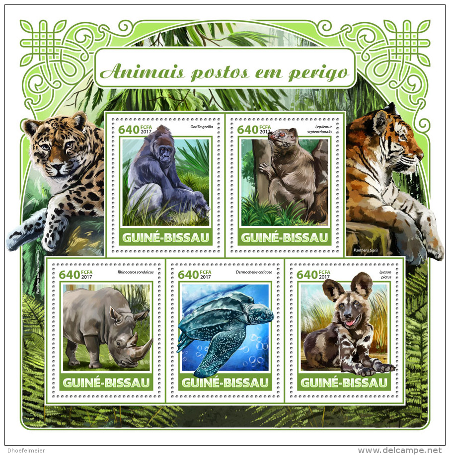 GUINEA BISSAU 2017 ** Gorilla Monkey Affen Singe Endangered Species M/S - OFFICIAL ISSUE - DH1731 - Gorilas