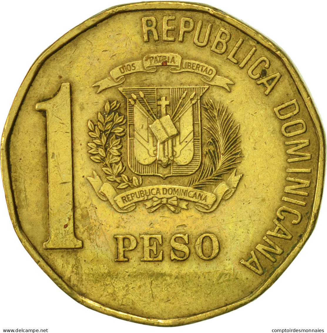 Monnaie, Dominican Republic, Peso, 1993, TTB+, Laiton, KM:80.2 - Dominicaine