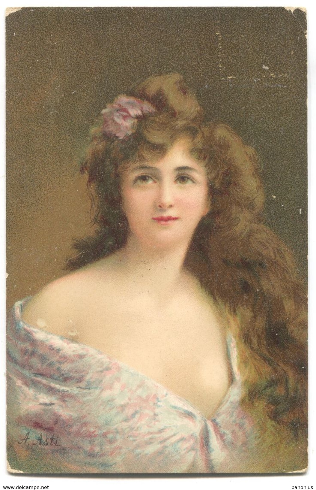 A. ASTI Painter - YOUNG WOMAN, ART  PC 1905. - Asti