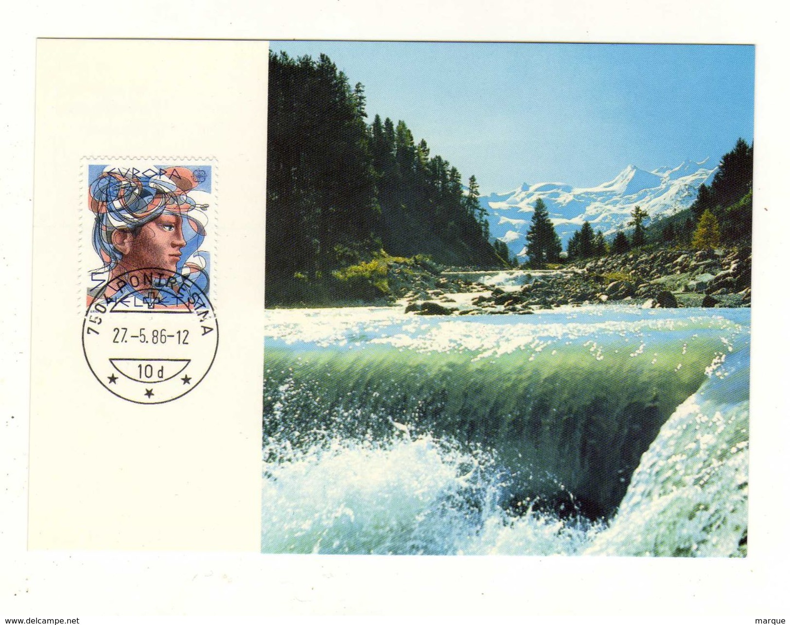 Carte 1er Jour HELVETIA SUISSE Oblitération 7504 PONTRESINA 27/05/1986 - Maximumkarten (MC)