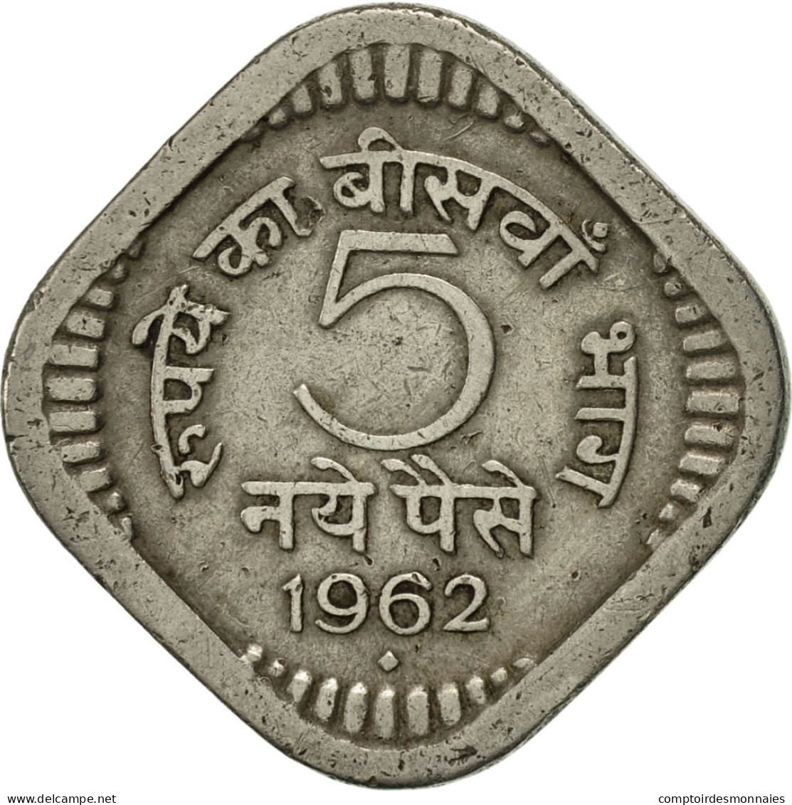 Monnaie, INDIA-REPUBLIC, 5 Naye Paise, 1962, TTB, Copper-nickel, KM:16 - Inde