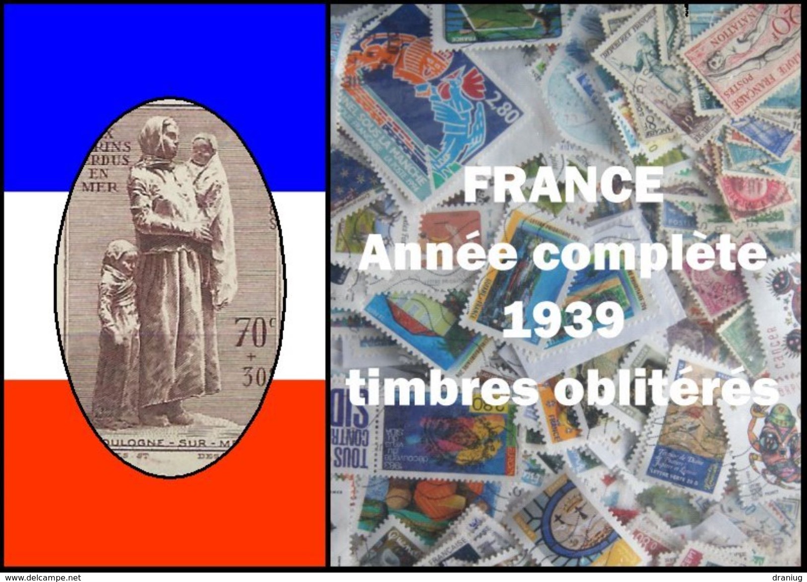 France Année Complète 1939 Oblitérés Cachets à Date - ....-1939