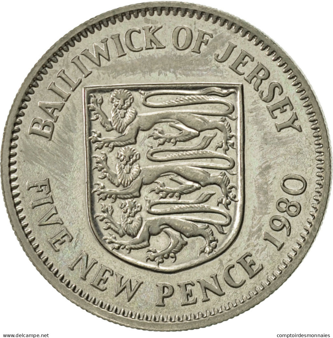 Monnaie, Jersey, Elizabeth II, 5 New Pence, 1980, SUP, Copper-nickel, KM:32 - Jersey