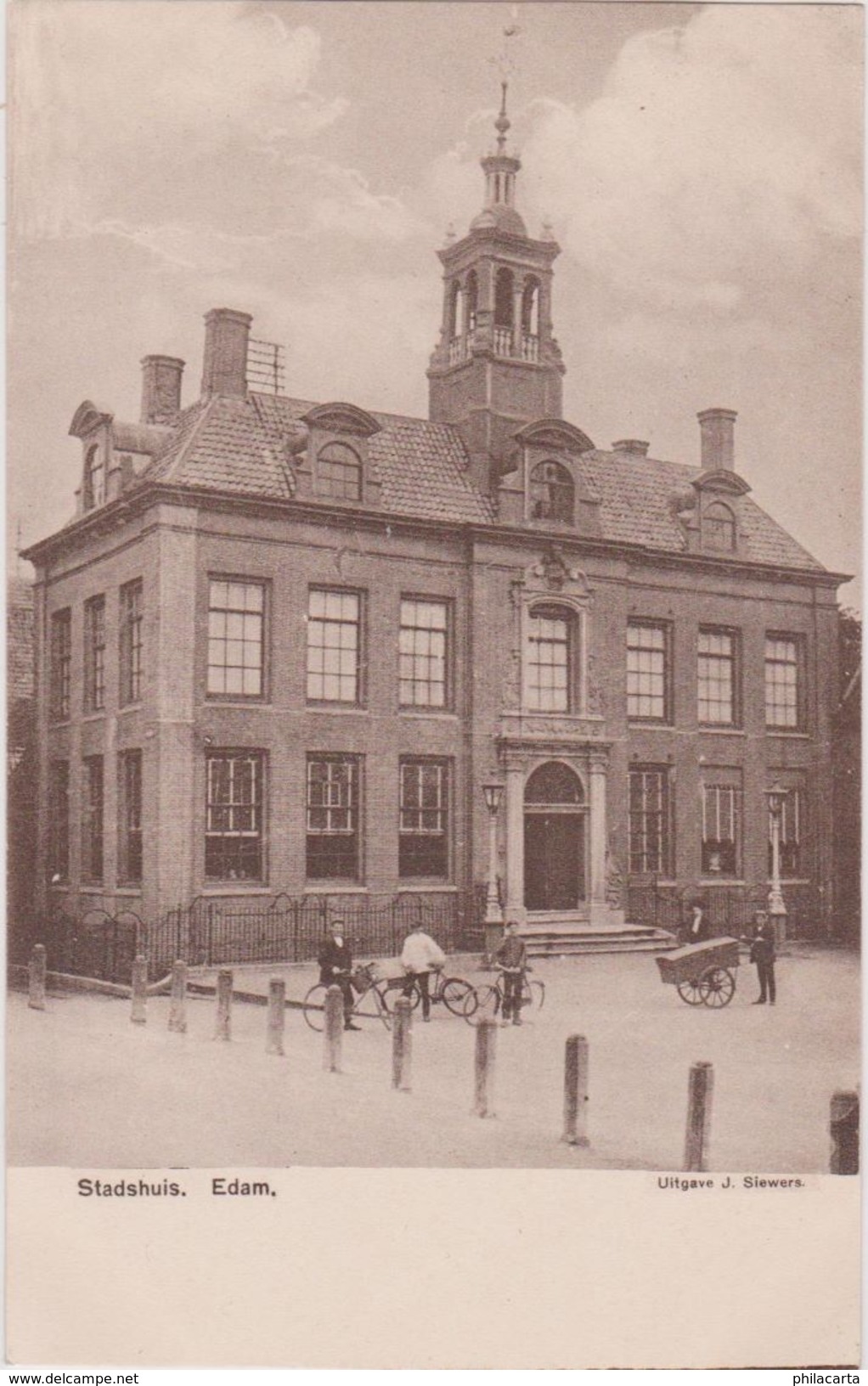 Edam - Stadhuis Met Fietsers - Begin 1900 - Edam