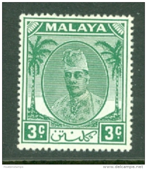 Malaya - Kelantan: 1951/55   Sultan Ibrahim    SG63    3c   MH - Kelantan