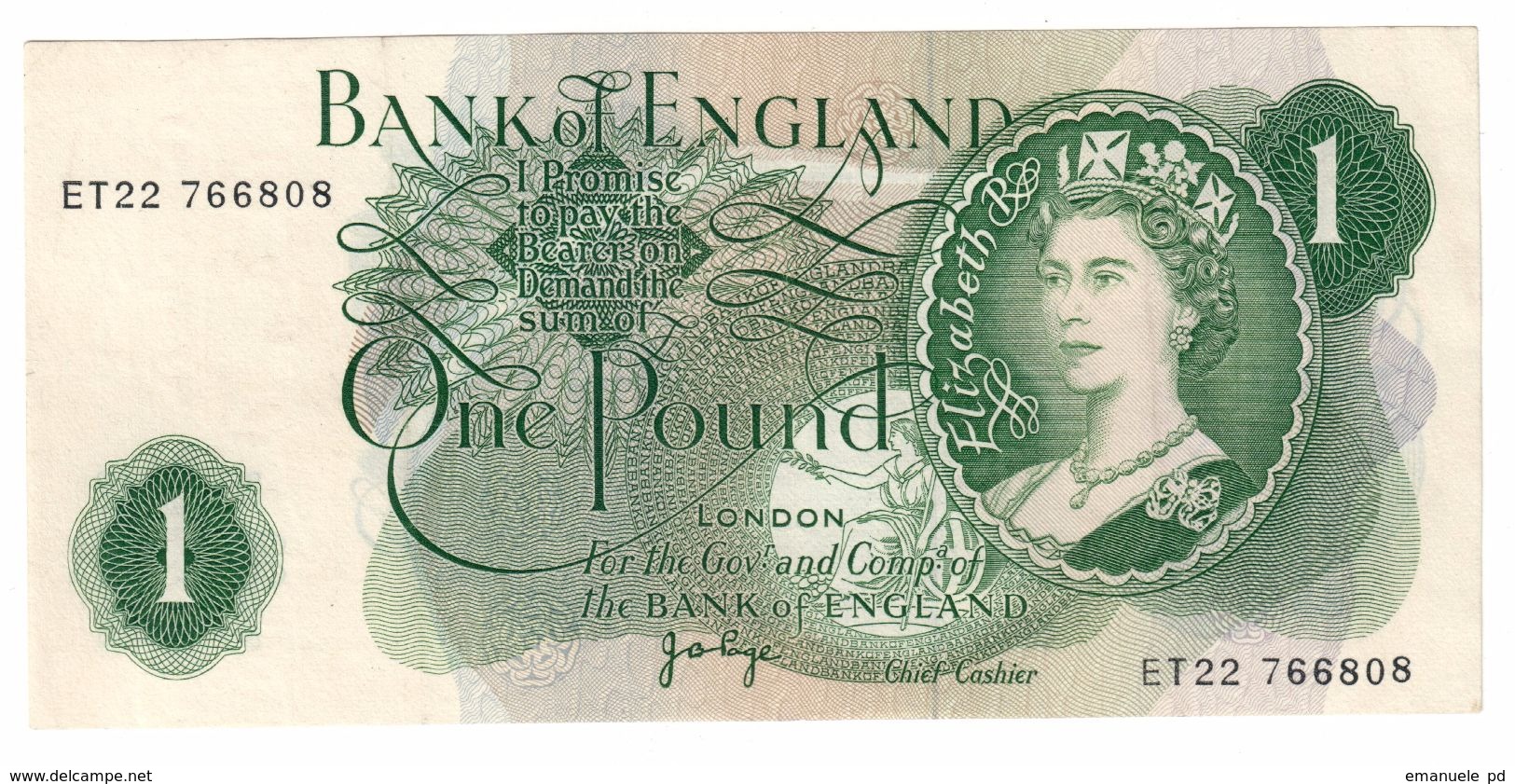 Great Britain 1 Pound 1963 XF Central Fold - 1 Pound
