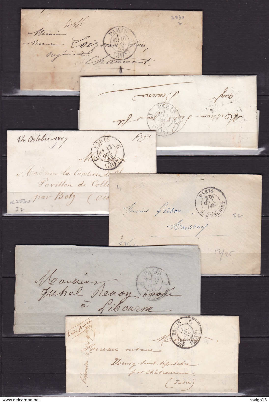 Paris, Càd De Taxe, 10 Lettres. - Cote + De 50 &euro; - 1849-1876: Période Classique
