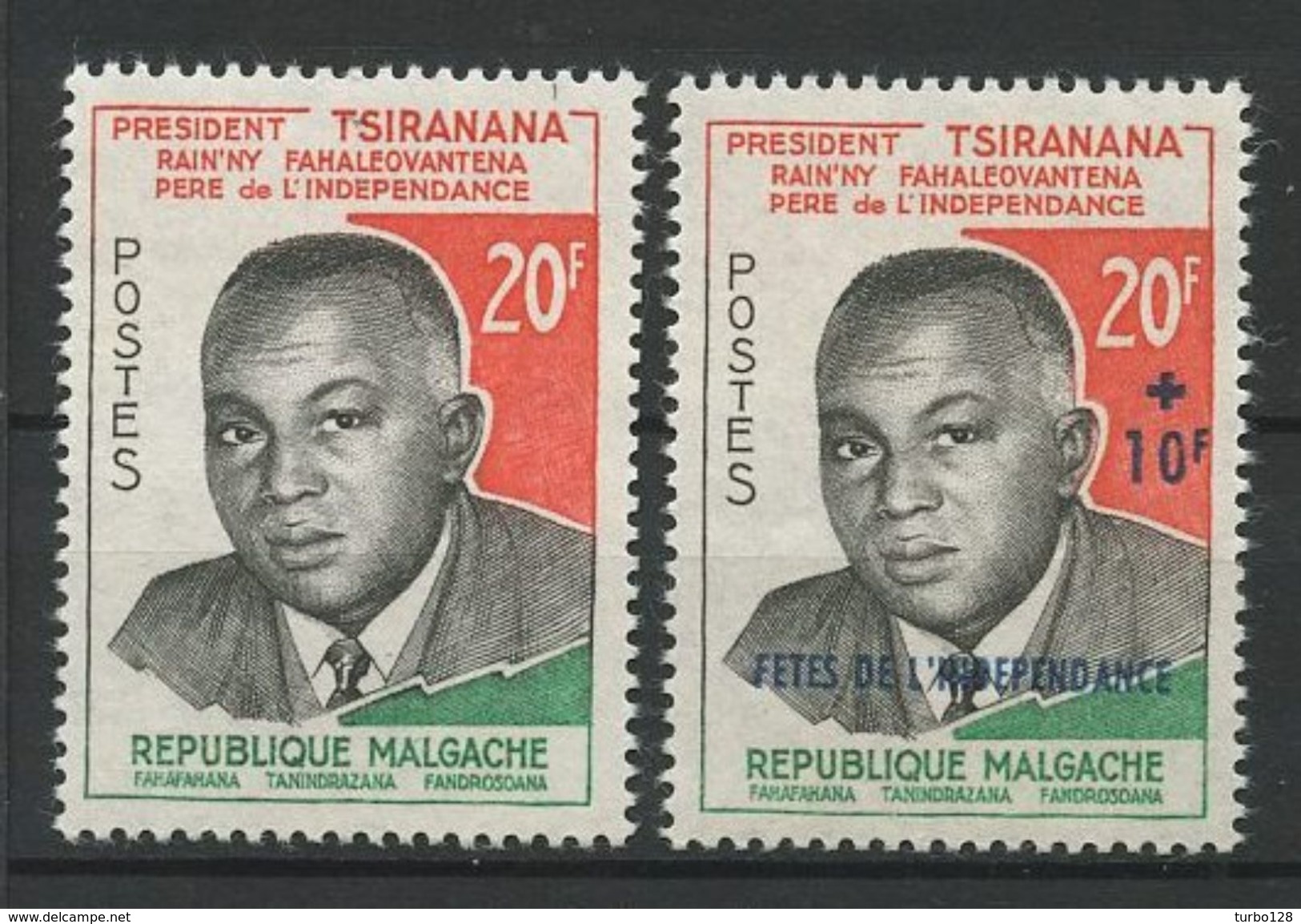 MADAGASCAR 1960 N° 355/356 ** Neufs MNH Superbes Cote 1.50 &euro; Président Tsiranana Indépendance - Madagascar (1960-...)