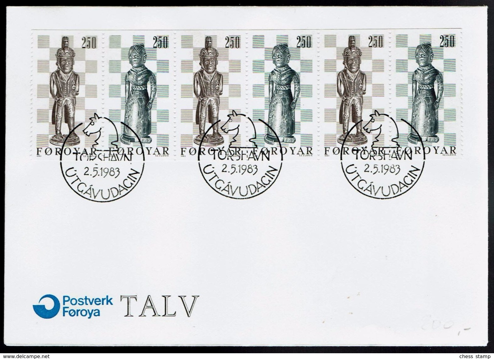 Schach Chess Ajedrez échecs -  Färöer Feroe 1983 - FDC - MiNr 82-83 - Schach