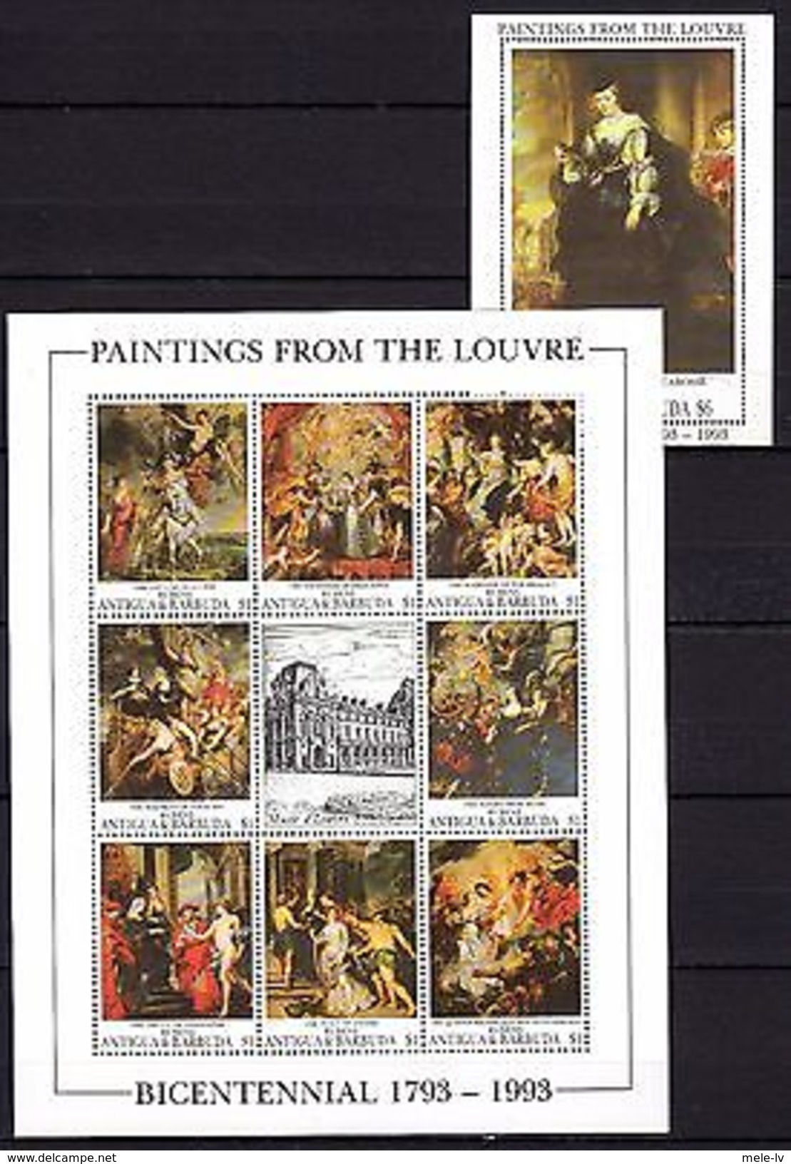 Antigua & Barbuda 1993 Art Museum Louvre MNH - Other & Unclassified