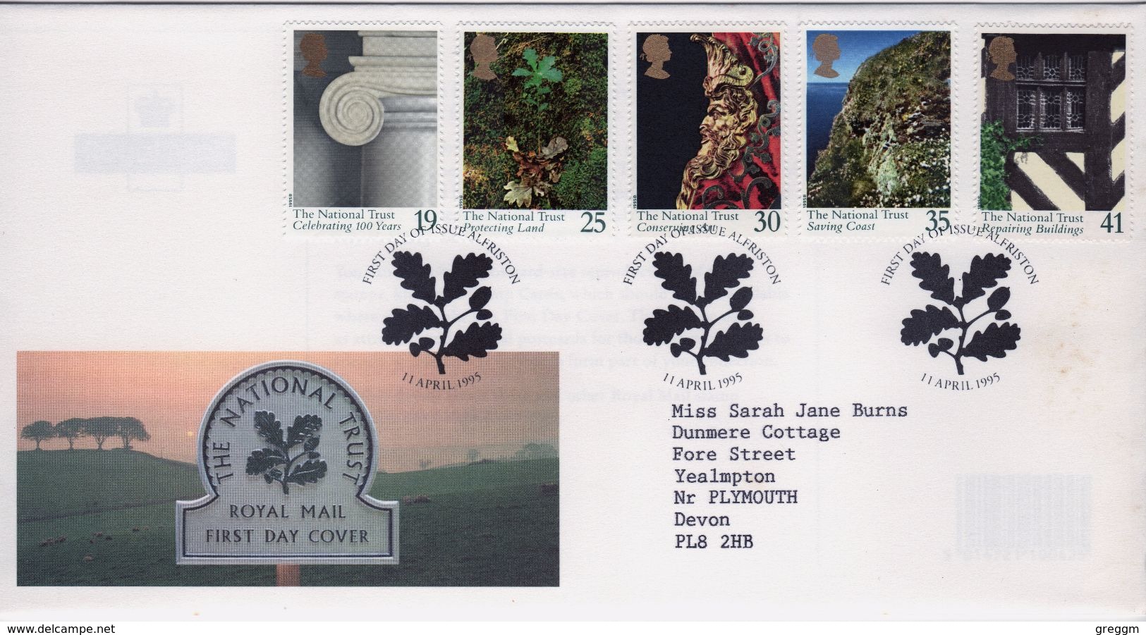 GB First Day Cover To Celebrate National Trust From 1995. - 1991-2000 Decimal Issues