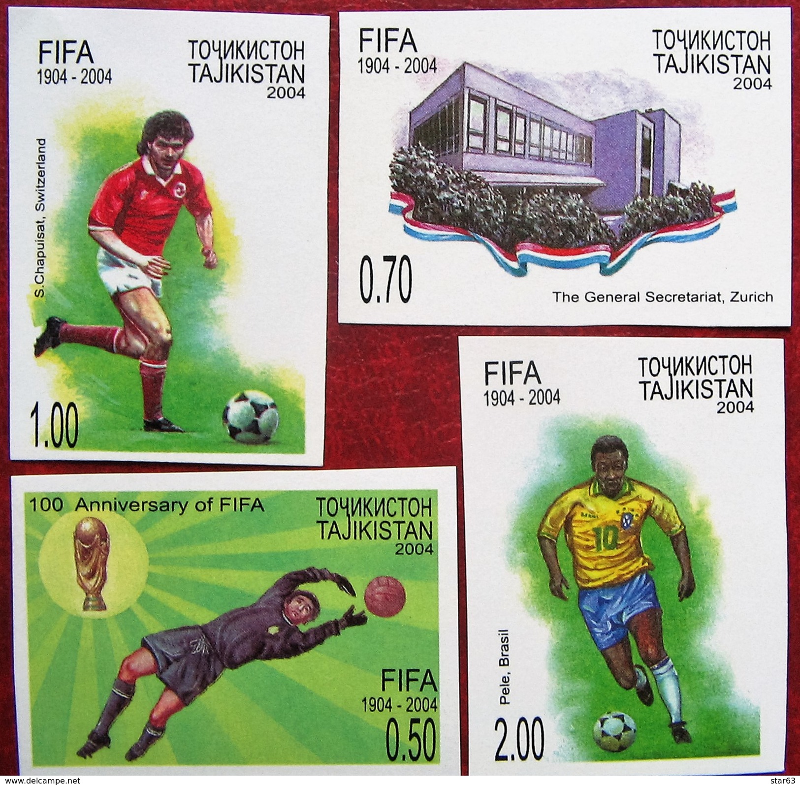 Tajikistan  2004  Centenary Of FIFA   IMPERFORATED  4v  MNH - Autres & Non Classés