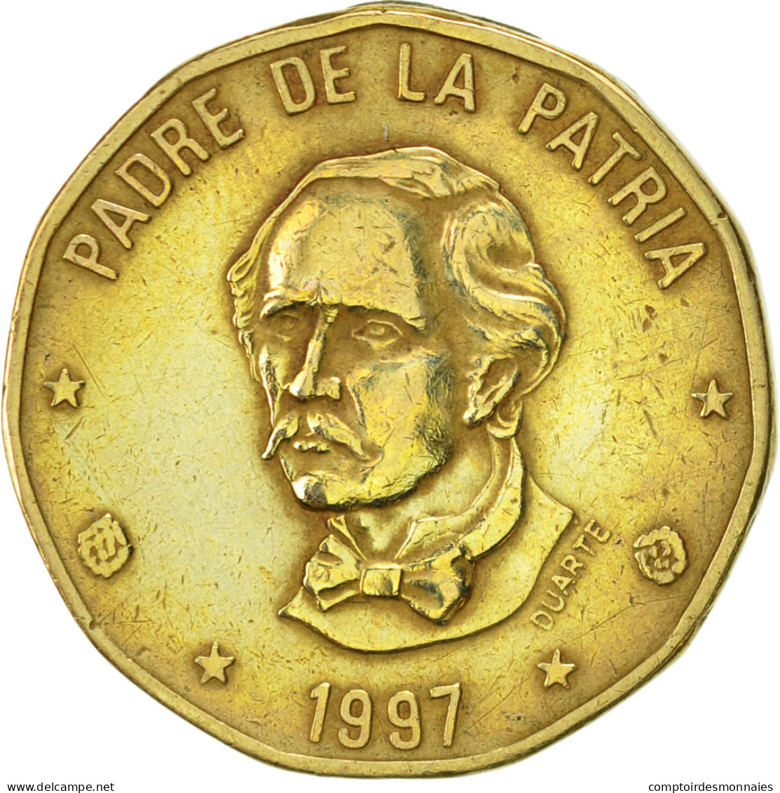 Monnaie, Dominican Republic, Peso, 1997, TTB+, Laiton, KM:80.2 - Dominicaine