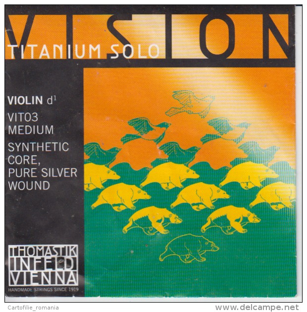 Wien Vienna Thomastik Violin Strings Envelope Label Empty - Accesorios & Cubiertas