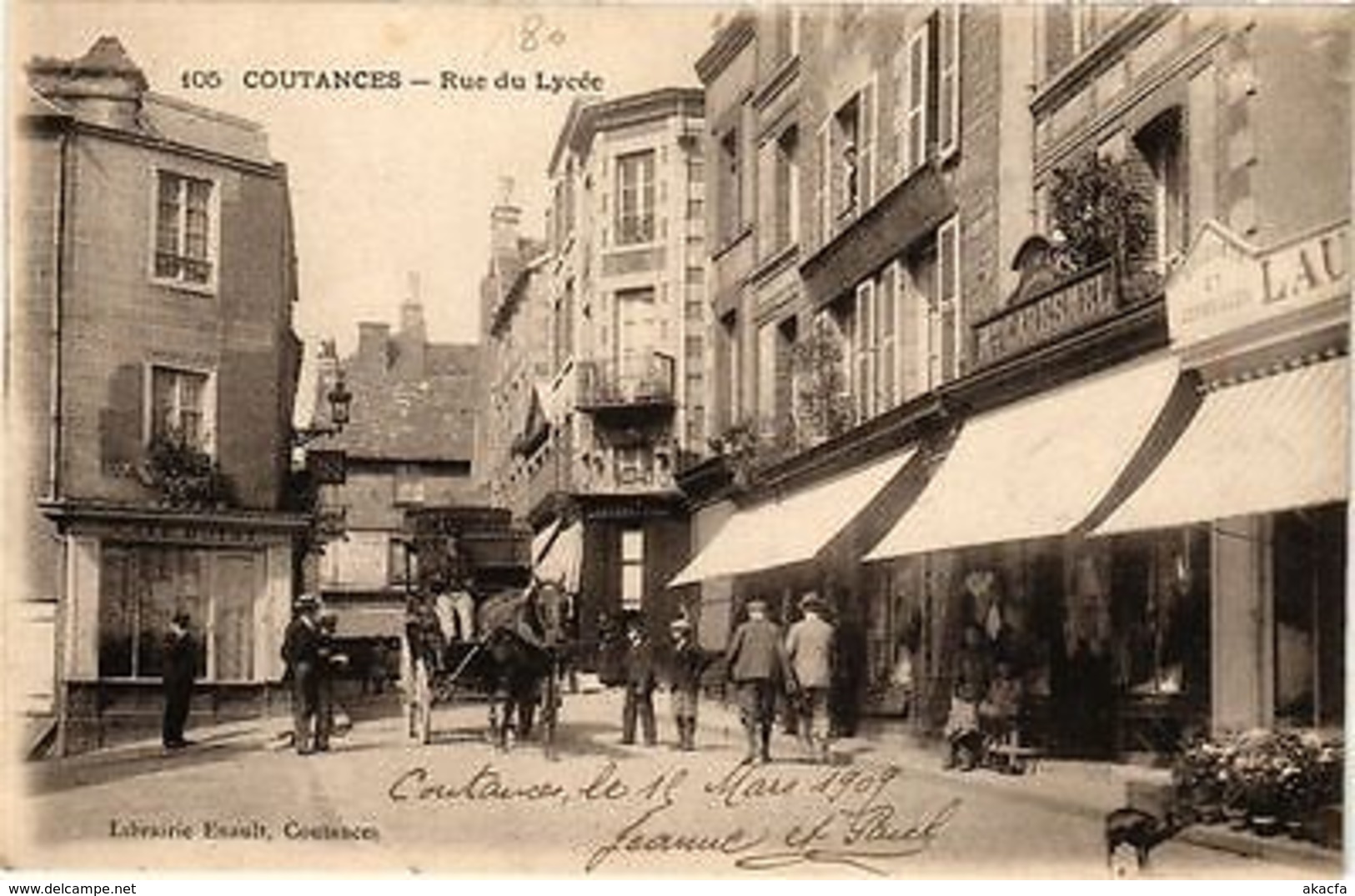 CPA  Coutances - Rue Du Lycée   (209264) - Autres & Non Classés