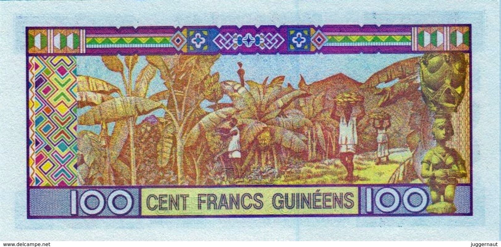 REPUBLIC GUINEA 100 FRANCS BANKNOTE 1998 AD PICK NO.35 UNCIRCULATED UNC - Guinée