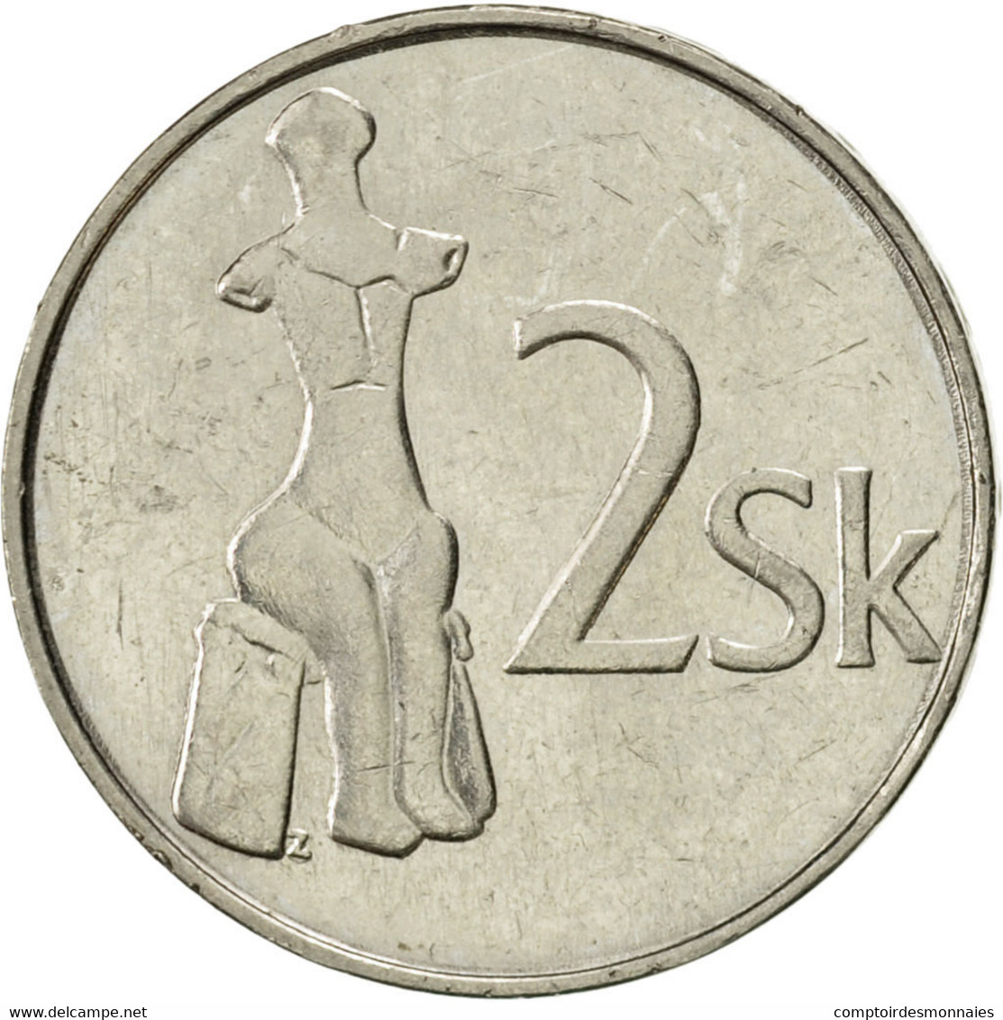 Monnaie, Slovaquie, 2 Koruna, 1993, SUP, Nickel Plated Steel, KM:13 - Eslovaquia
