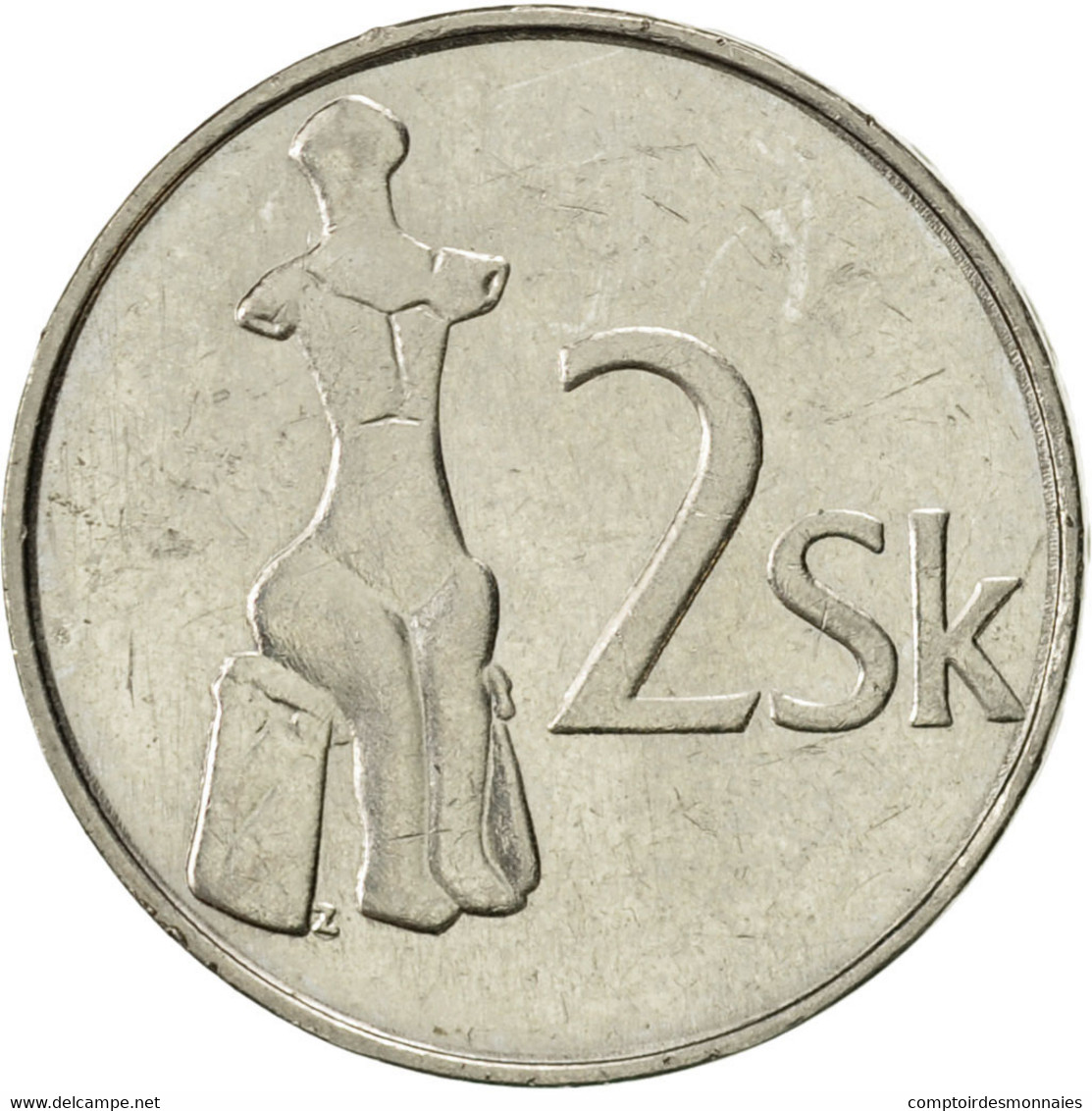 Monnaie, Slovaquie, 2 Koruna, 1993, SUP, Nickel Plated Steel, KM:13 - Slovaquie