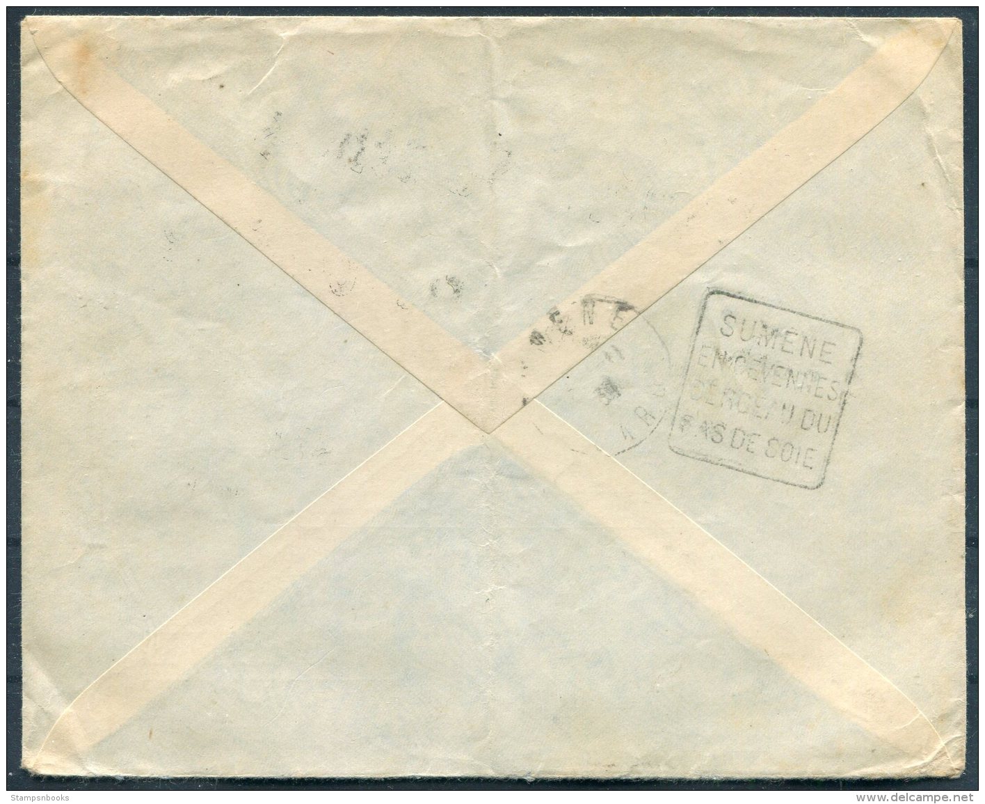 1938 Algeria C.R.G. Oran Airmail Cover - Societe Sumenoise De Bonneterie De Soie, Sumene France - Covers & Documents