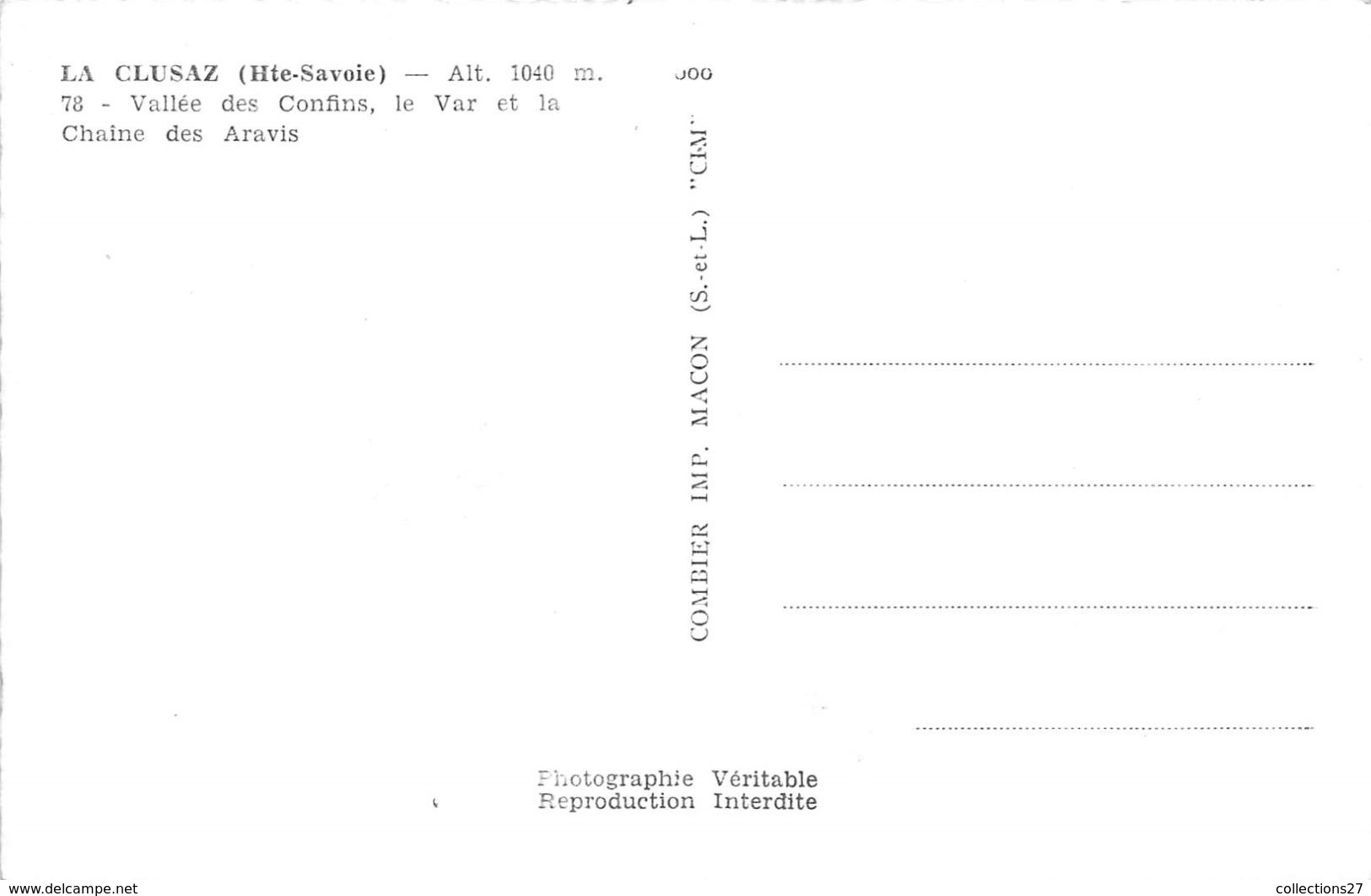 74-LA CLUZAT- VALLEE DES CONFINS, LE VAR ET LA CHAÎNE DES ARAVIS - La Clusaz