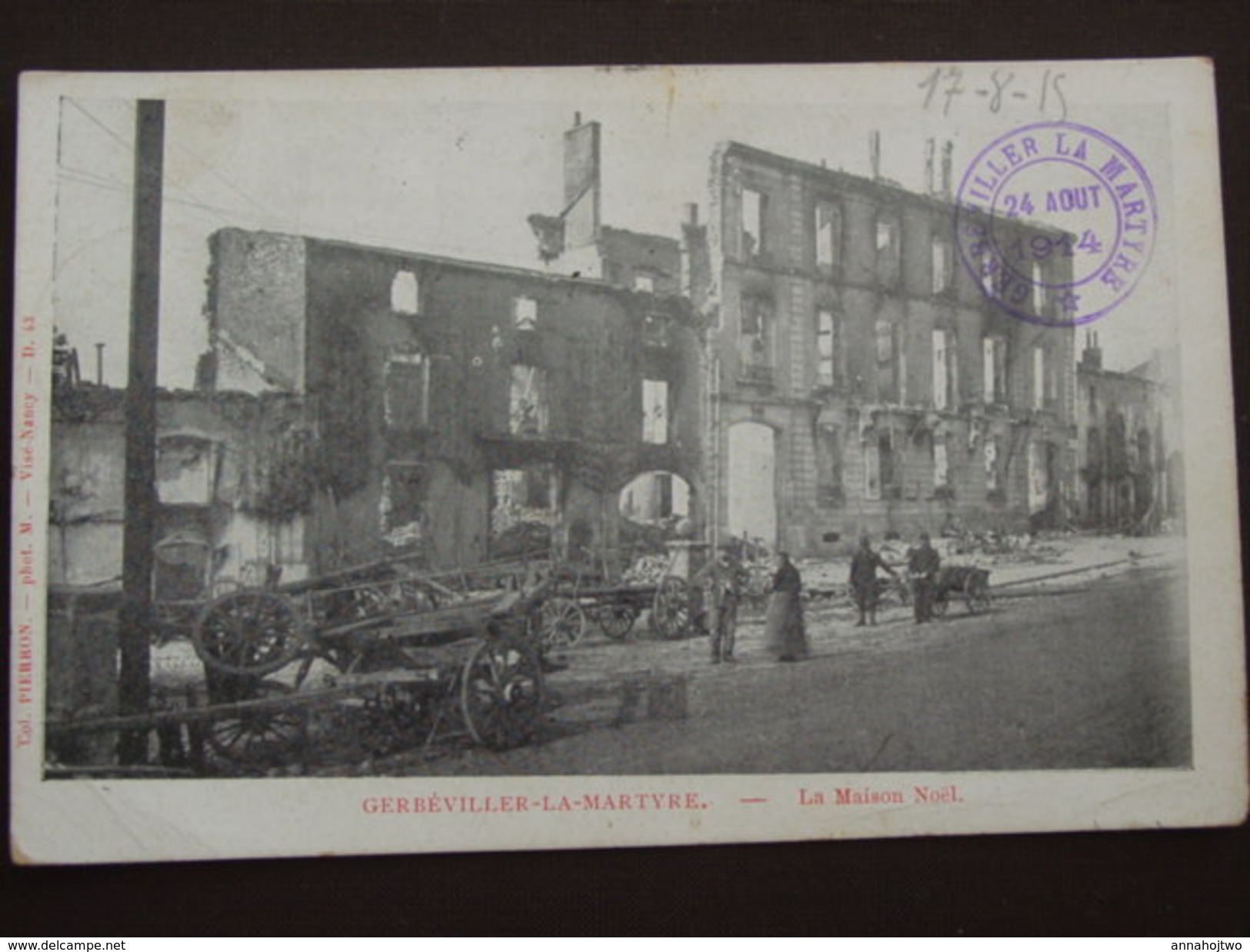 14-18 * GERBÉVILLER-LA-MARTYRE -Maison Noël * Oblit.Août 1914.Lorraine,54. - Other & Unclassified