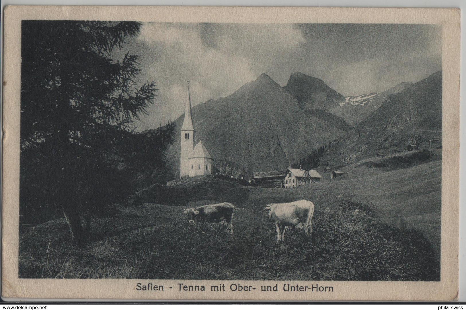 Safien - Tenna Mit Ober- Und Unter-Horn - Kühe, Vaches - Photo: M. Maggi No. 657 - Tenna