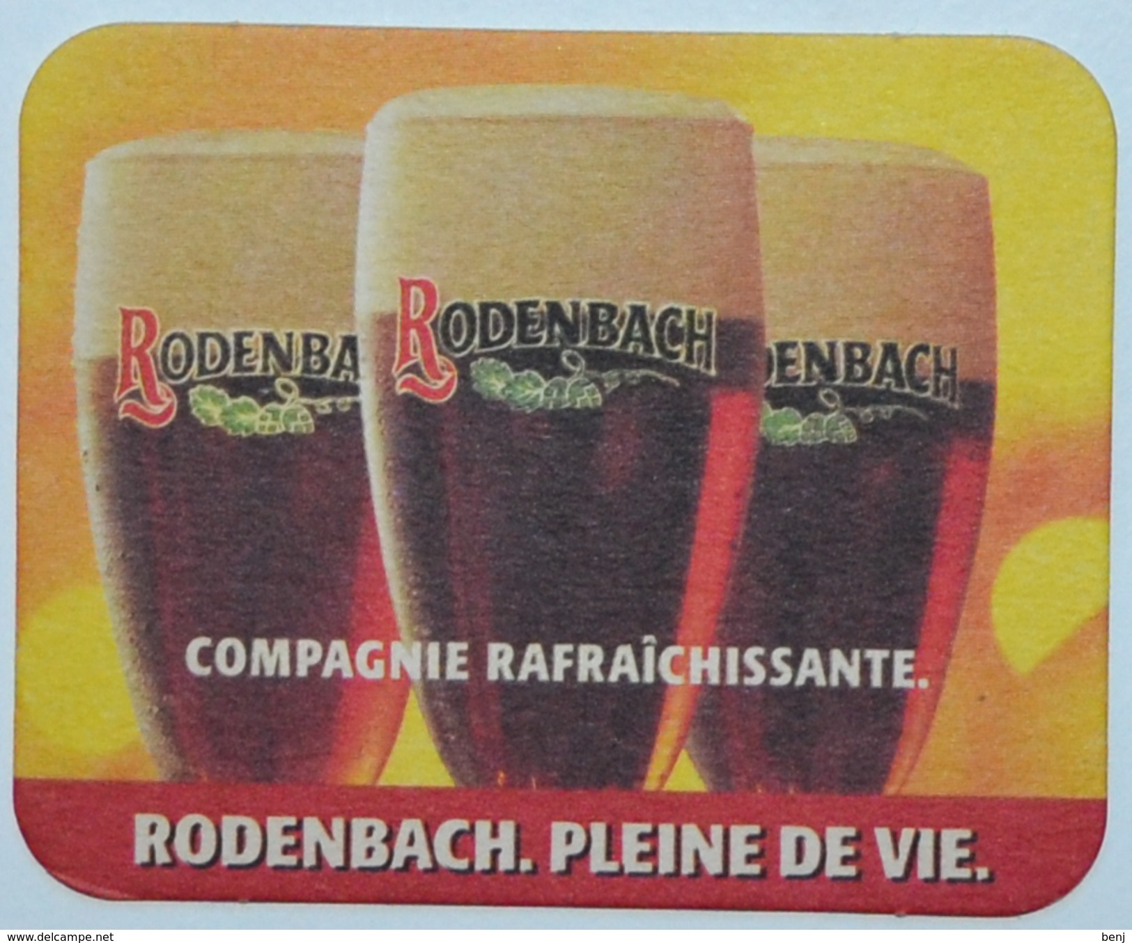 Sous-bock RODENBACH Compagnie Rafraîchissante Pleine De Vie Bierdeckel Bierviltje Coaster (V) - Sous-bocks