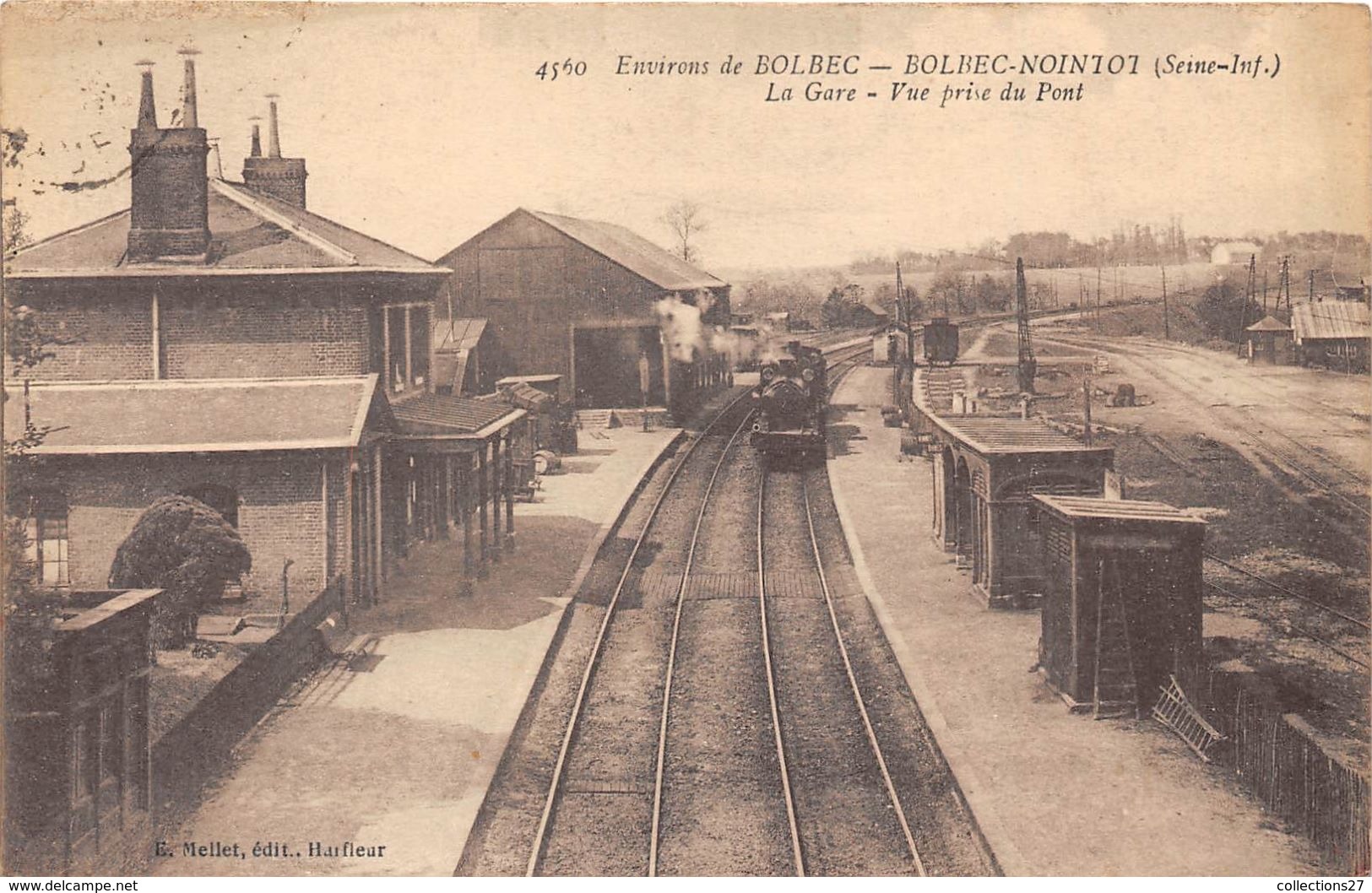 76-BOLBEC-NOINTOT- ENVIRONS DE BOLBEC- LA GARE, VUE PRISE DU PONT - Bolbec