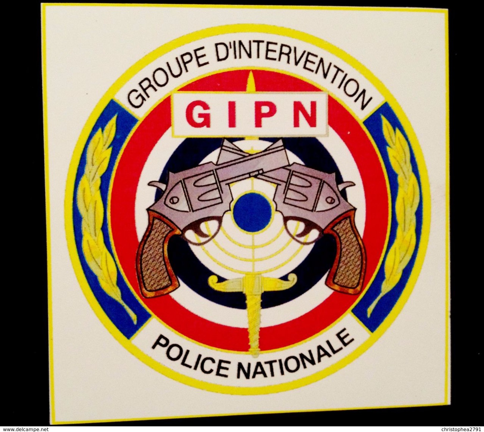 RARE AUTOCOLLANT POLICE NATIONALE LE GIPN TRES BON ETAT 50mm - Polizei
