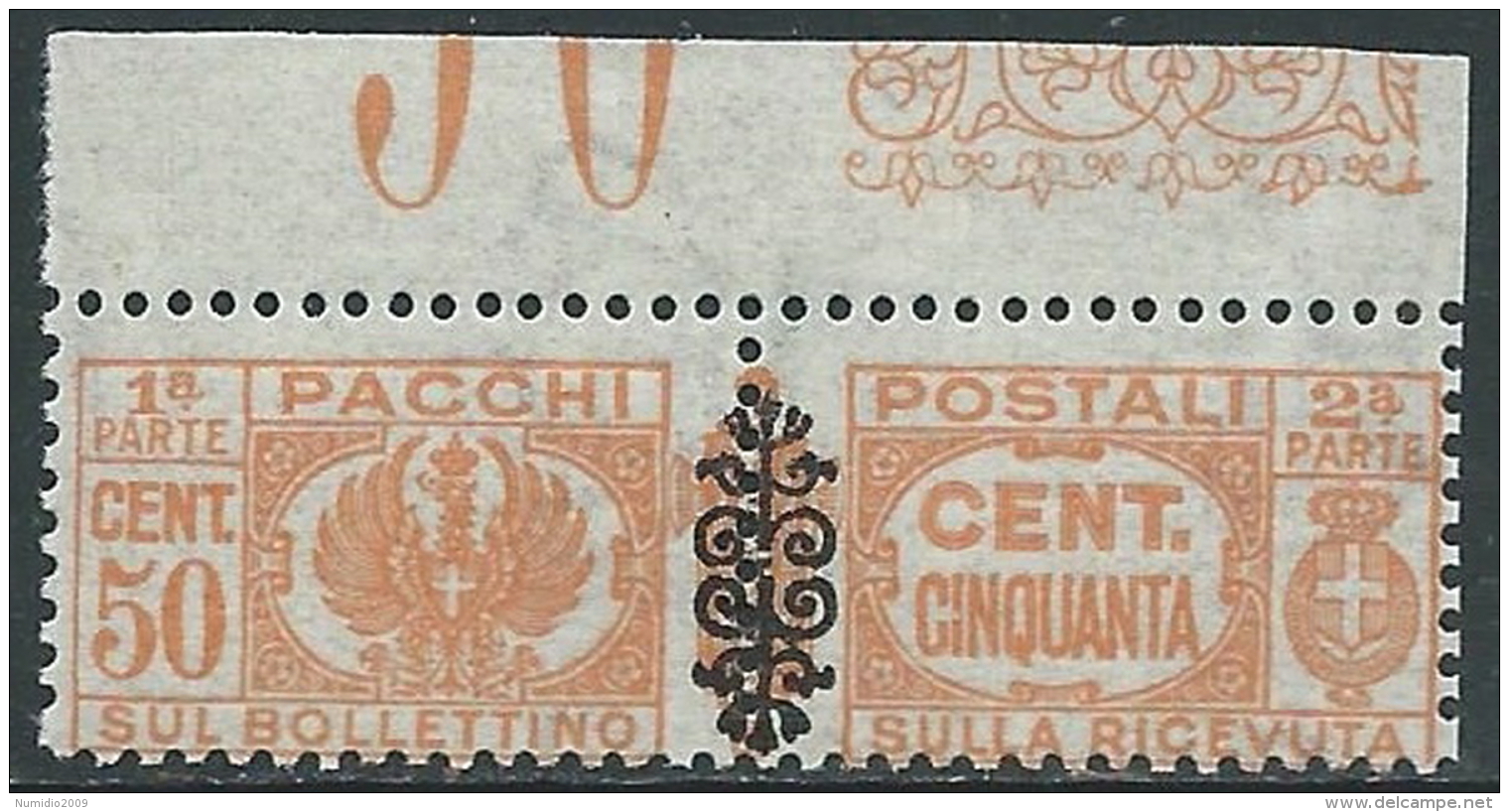 1945 LUOGOTENENZA PACCHI POSTALI 50 CENT MNH ** - E89 - Pacchi Postali