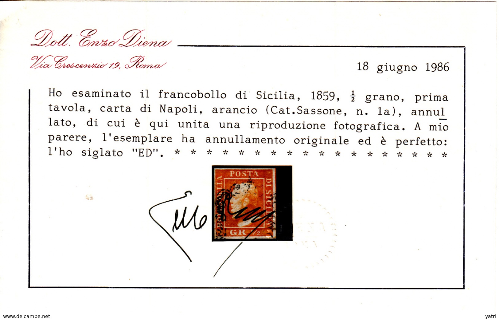 Sicilia - 1/2 Grano 1a. I Tavola, Carta Di Napoli - Sicilia