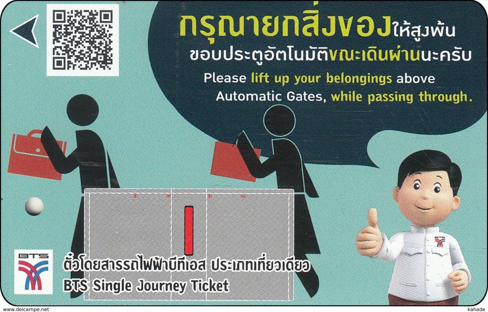 Thailand BTS Card  Ticket  Comic People - Eisenbahnen