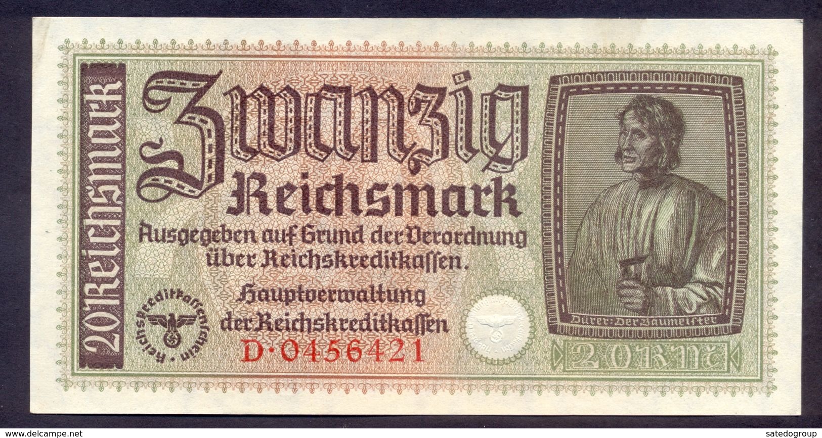 Germany 20 Reichsmark WWII Occupied Territories ND (1940-1945) AUNC P- R139 - 20 Reichsmark