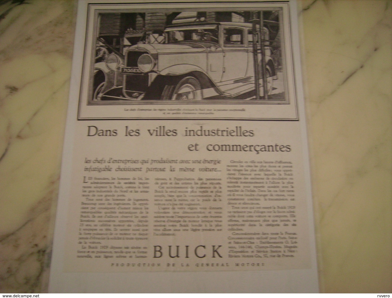 ANCIENNE PUBLICITE VOITURE BUICK  VILLE INDUSTRIELLES - Voitures