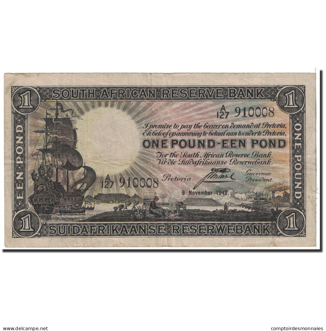 Billet, Afrique Du Sud, 1 Pound, 1942, 1942-11-09, KM:84e, TB+ - Afrique Du Sud