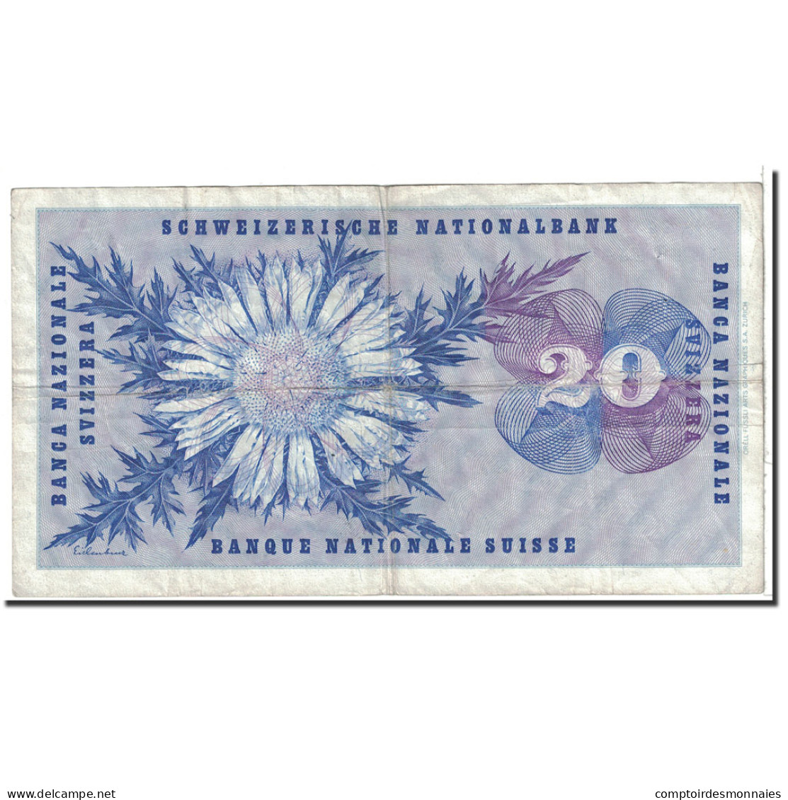 Billet, Suisse, 20 Franken, 1970, 1970-01-05, KM:46r, TTB - Switzerland