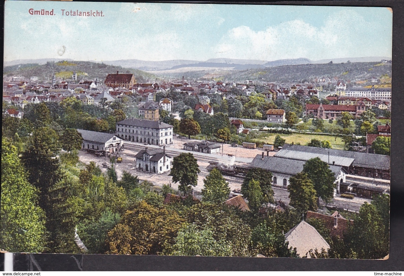 Schwäbisch Gmünd Totalansicht ..u.a. Blick Auf Bahnhof,gleise  1908 - Schwaebisch Gmünd