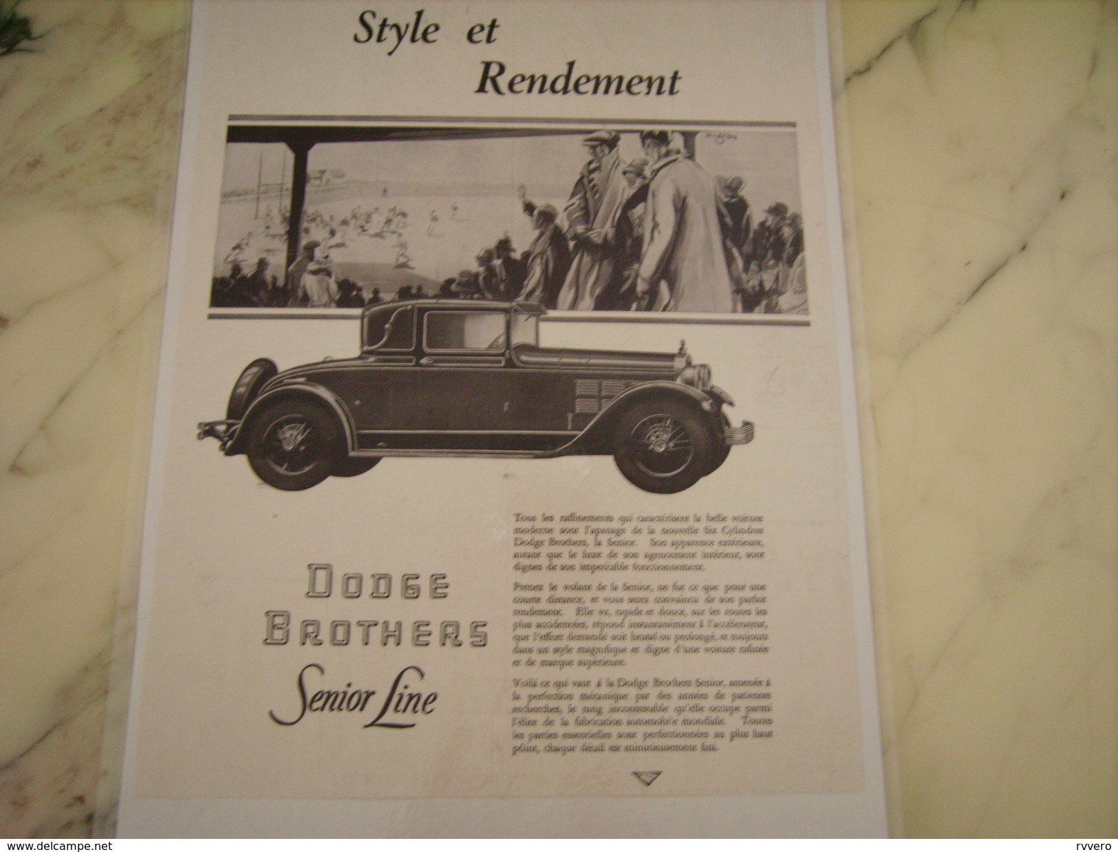 ANCIENNE PUBLICITE VOITURE SENIOR LINE  DE DODGE BROTHERS 1928 - Voitures