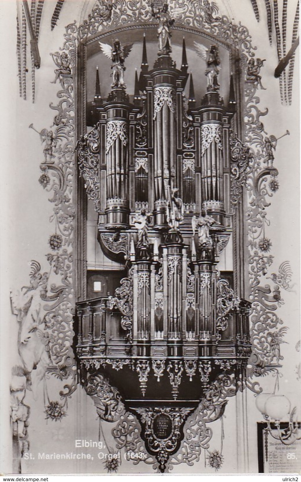 AK Elbing Elbl&#x105;g - St. Marienkirche - Orgel (30057) - Ostpreussen