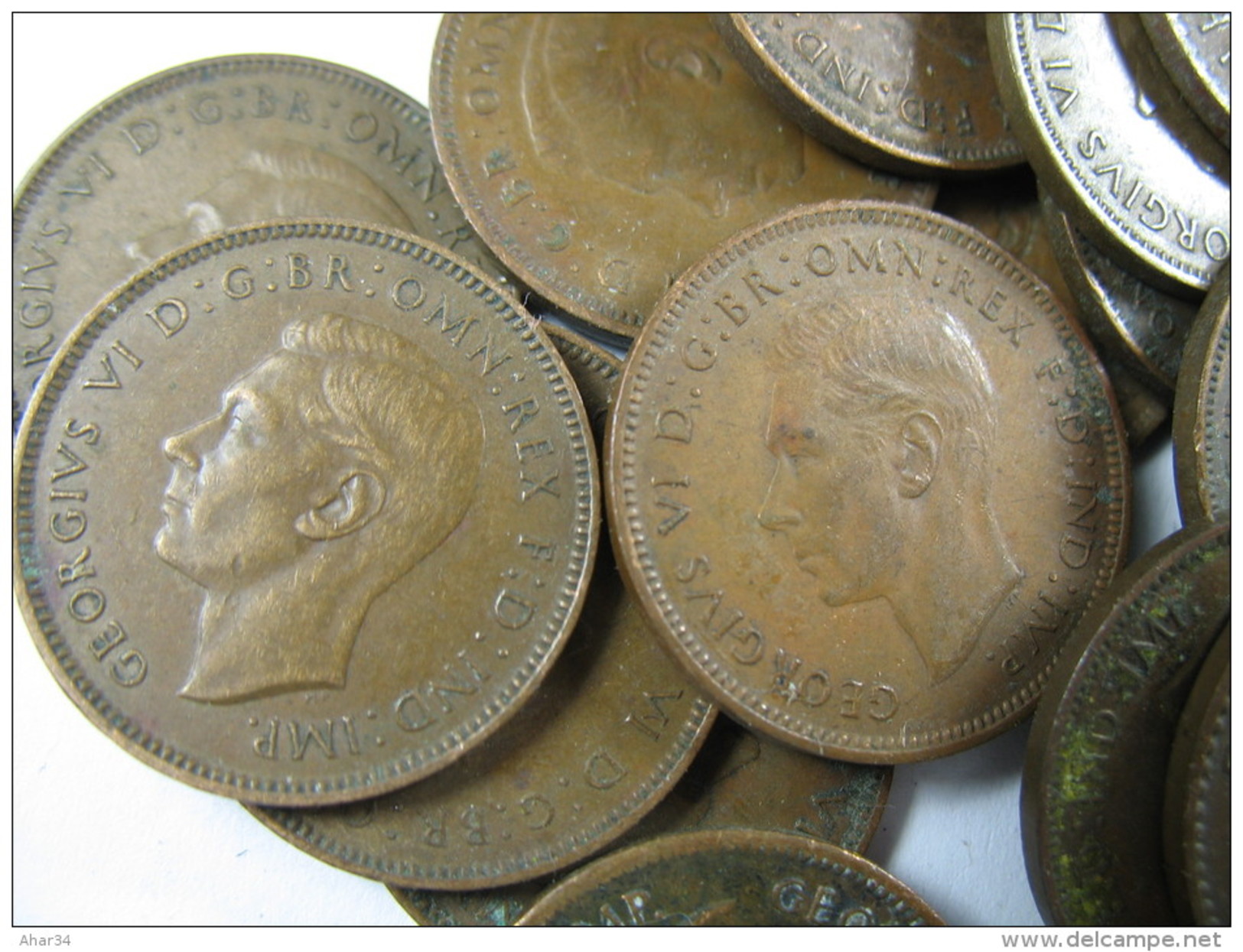 UK GREAT BRITAIN ONLY 1 ONE FARTHING  FROM THE BAG RANDOMALY . KM 843 GEORGE VI LOT 25 NUM 4 - B. 1 Farthing