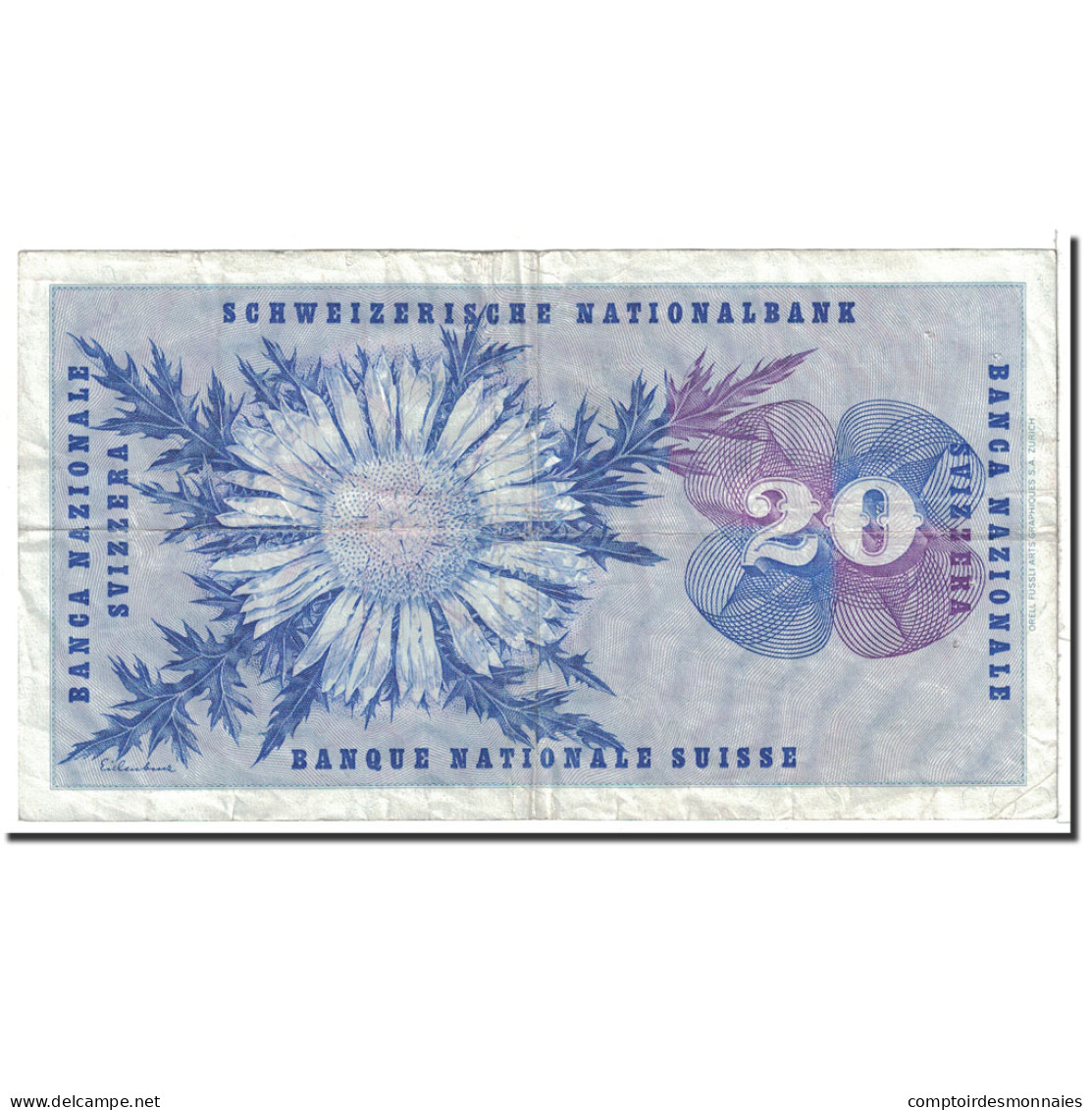 Billet, Suisse, 20 Franken, 1972, 1972-01-24, KM:46t, TTB - Suiza