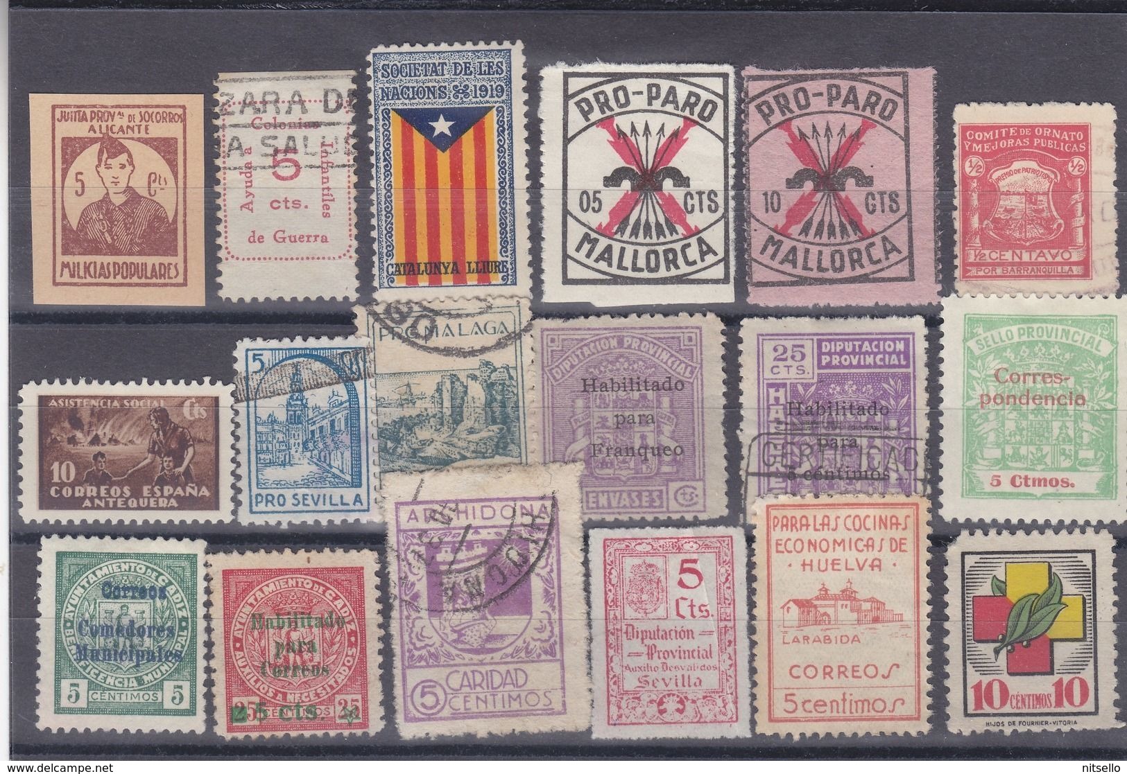 LOTE 2189  ///  (C150) GUERRA CIVIL 18 VIÑETAS DIFERENTES GUERRA CIVIL ESPAÑA - BUENOS VALORES - LIQUIDATION!!!!! - Spanish Civil War Labels