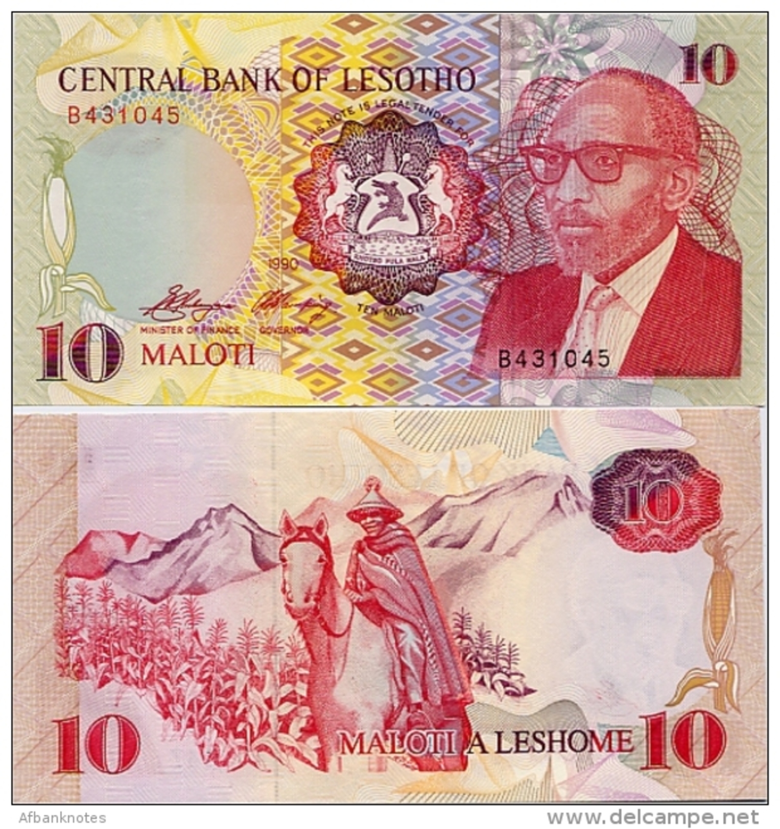 LESOTHO       10 Maloti       P-11a       1990       UNC - Lesoto