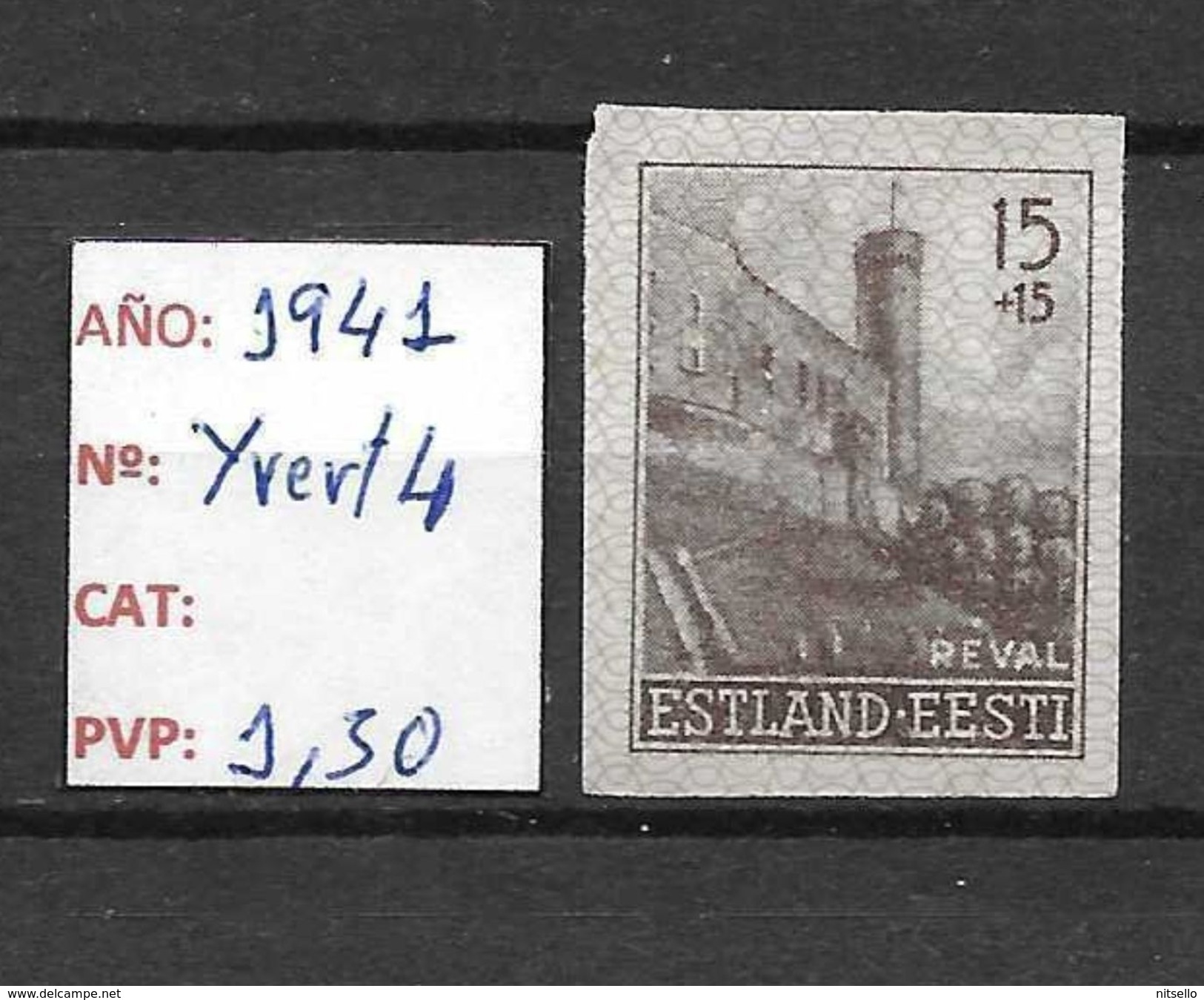 LOTE 1823   ///  ESTONIA  1941  -  YVERT Nº:  4       ¡¡¡¡¡¡¡LIQUIDATION!!!!!! - Estonia