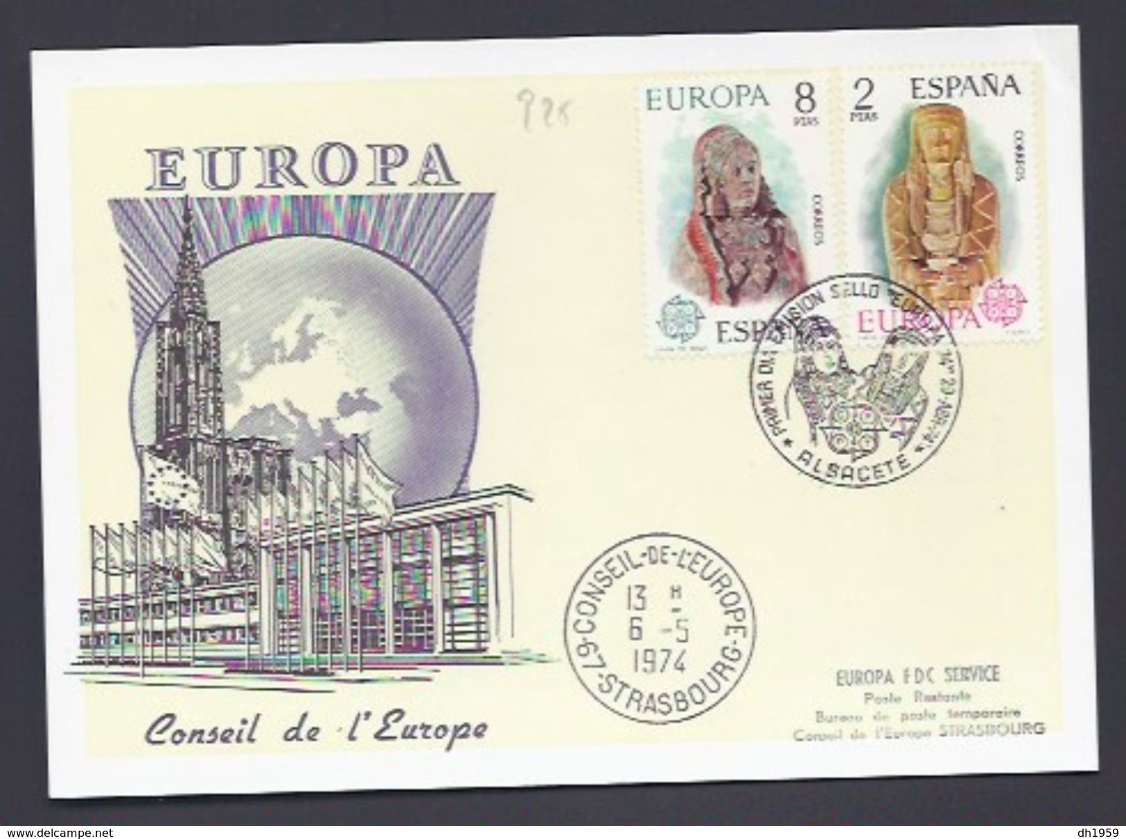 Carte 06.05.1974 ESPAGNE SPANIEN SPAIN ESPANA CONSEIL EUROPE EUROPA PARLAMENT - Covers & Documents