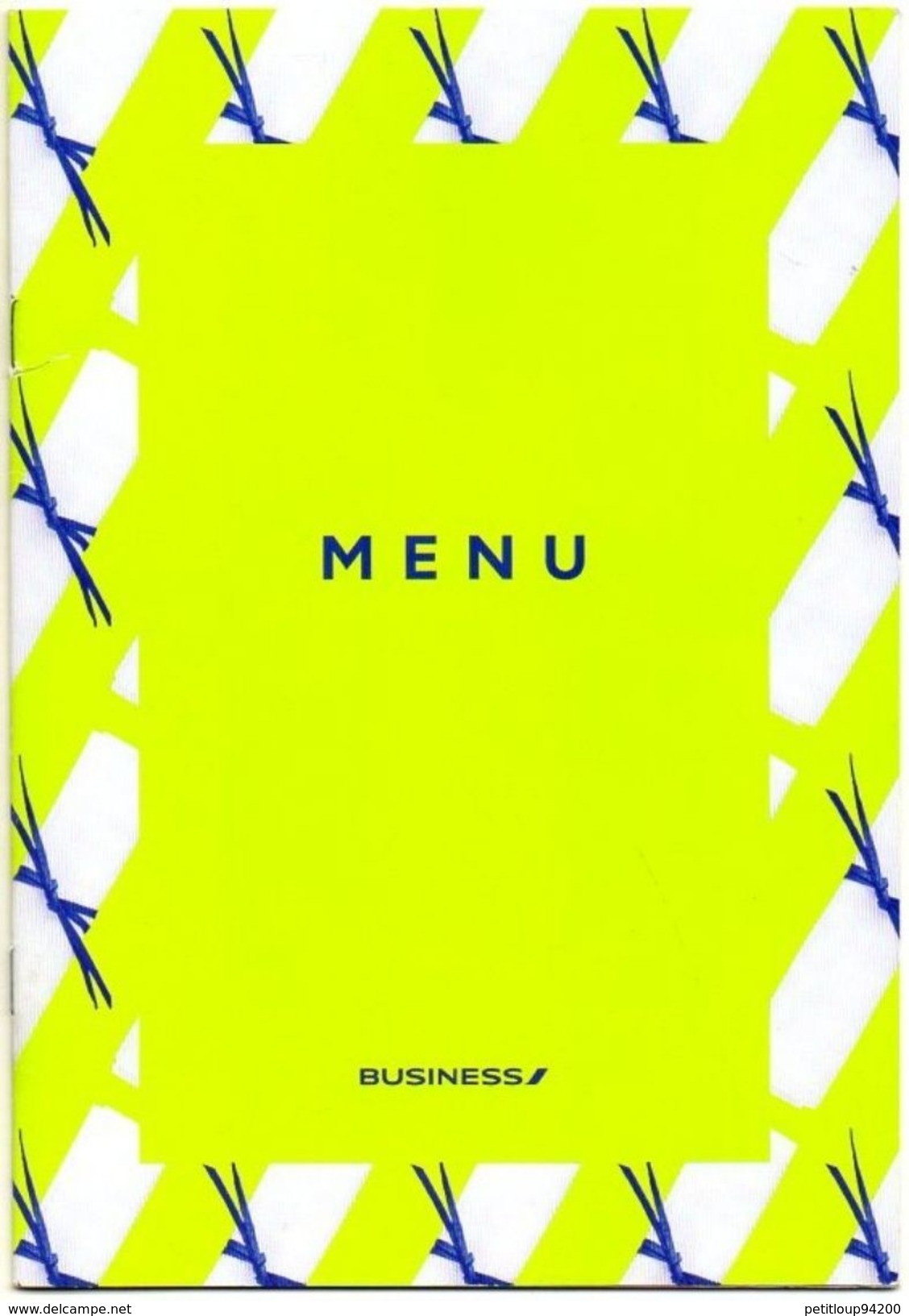 MENU  AIR FRANCE Business - Menú