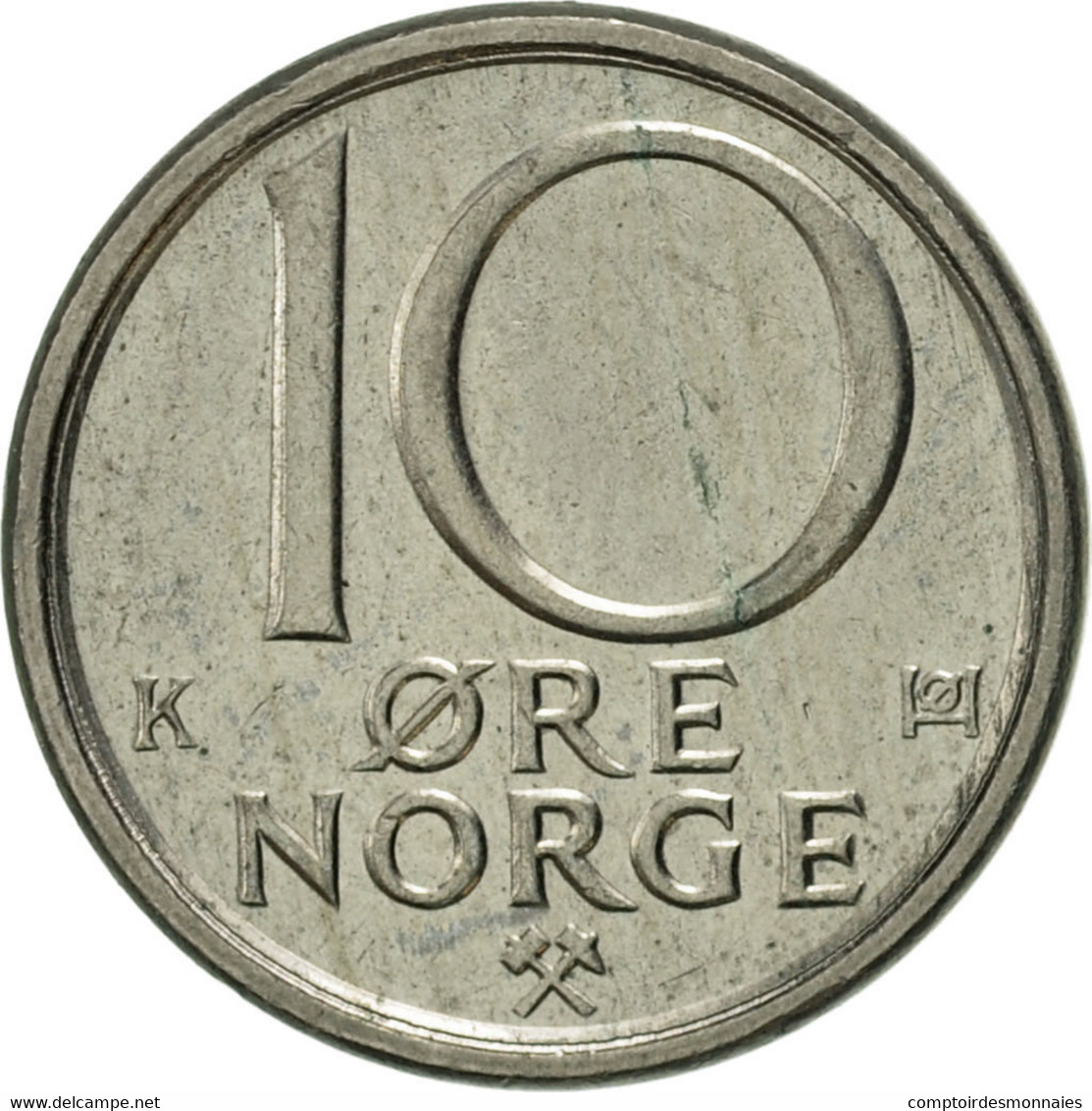 Monnaie, Norvège, Olav V, 10 Öre, 1986, TTB+, Copper-nickel, KM:416 - Norvège